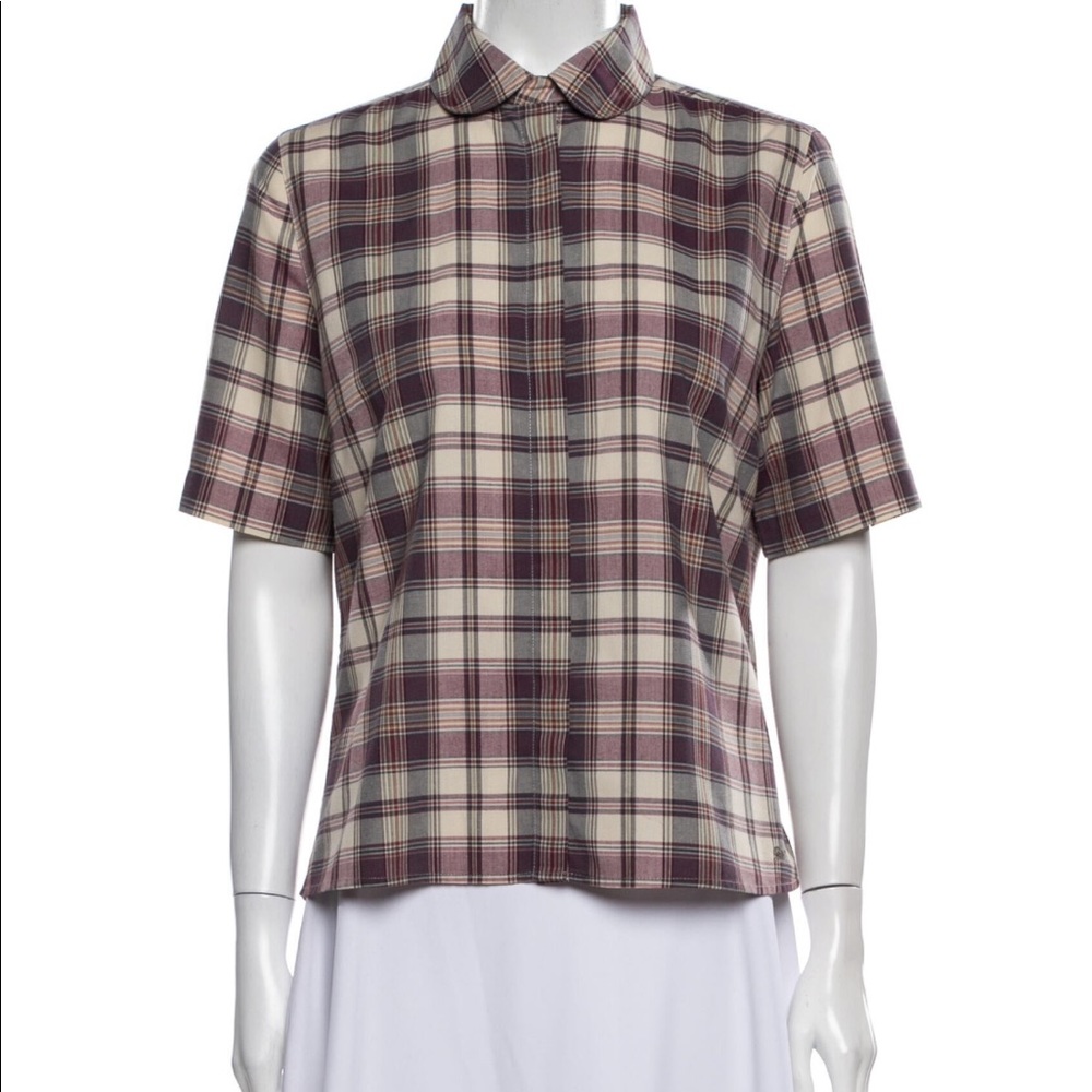 See by Chloe Plaid Botton-up Blouse Top S/M